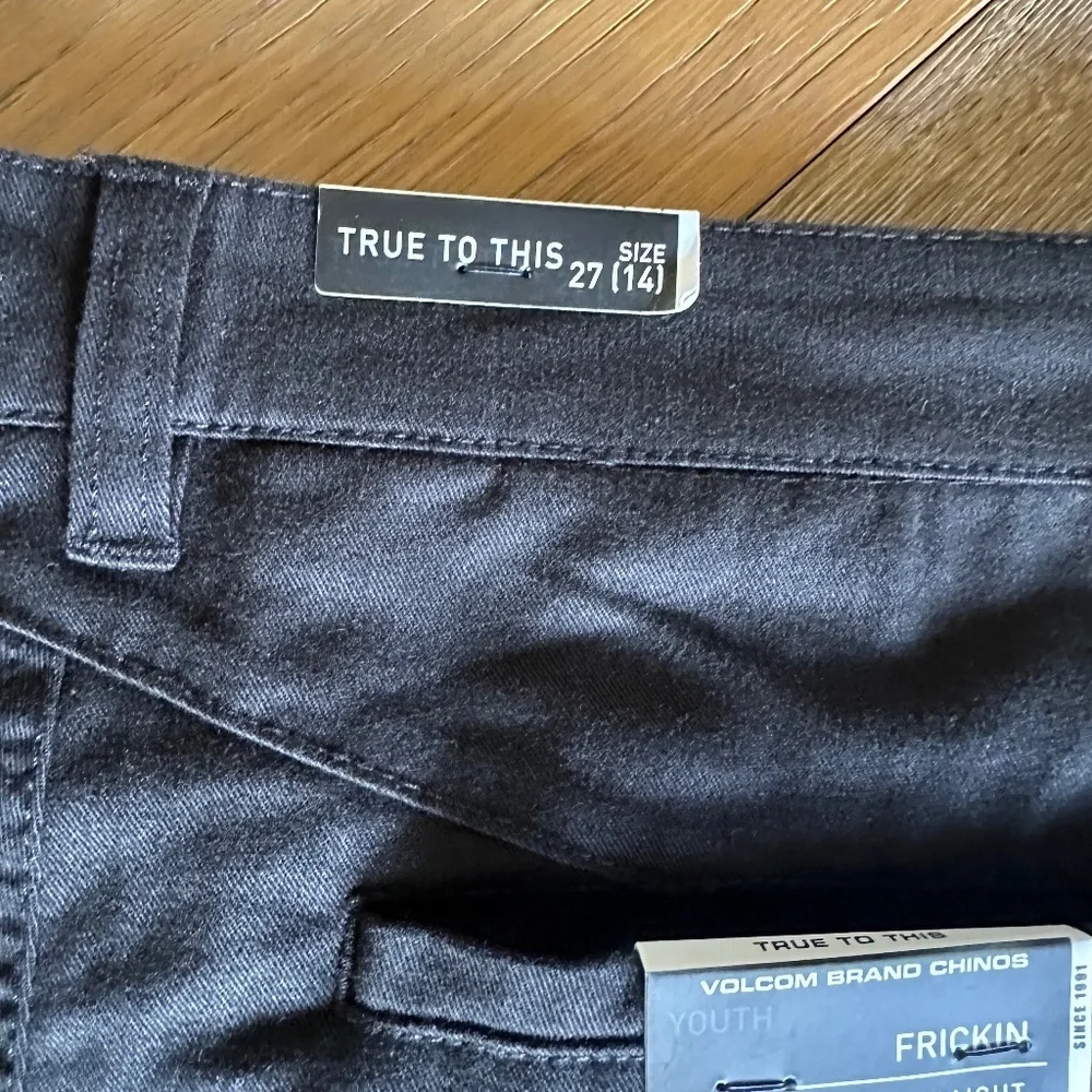 Volcom Frickin Modern Straight Chinos Black 14Y Youth Slim Straight Pants NWT